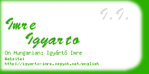 imre igyarto business card