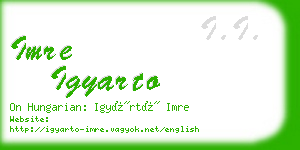 imre igyarto business card